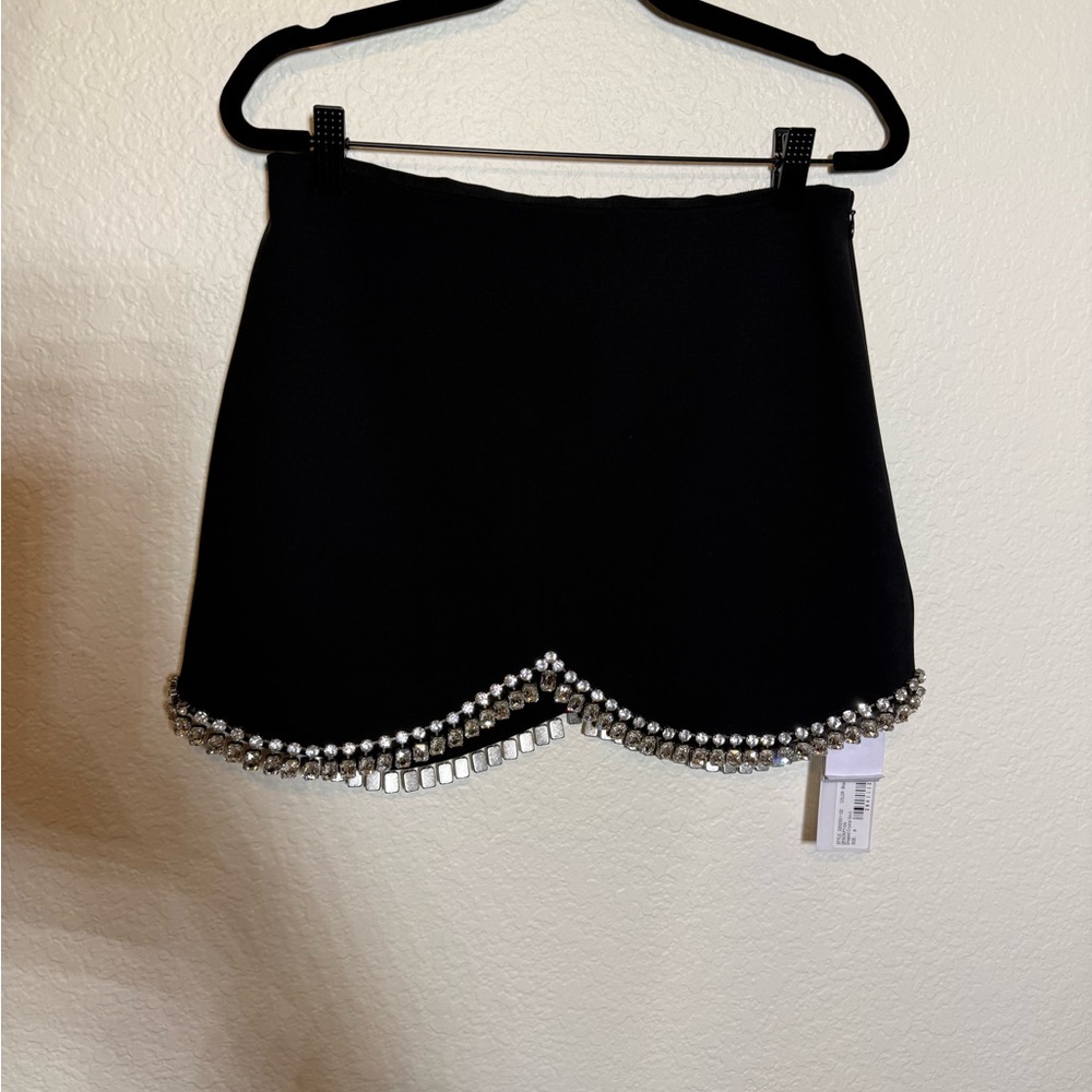 AREA Black Draped Crystal Mini Skirt - Picture 11 of 12